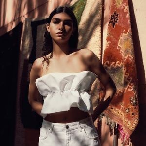 Zara Ruffled Bandeau Top